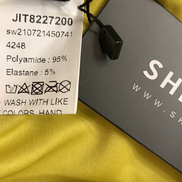 Shein Chartreuse/olive green ruched top Size L - Picture 14 of 17